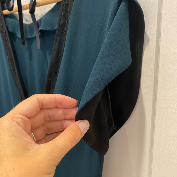 Teal jumpsuit with open back lace detail - M - Picture 4 of 5